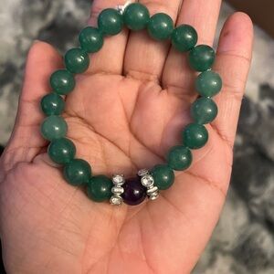 Green and Purple Beaded Bracelet